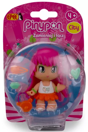 PinyPony CITY. Seria Natura. Laleczka 7cm z akcesoriami dziewczynka z r�owymi w�osami Epee