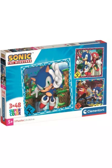 Puzzle 3x48 el. SuperColor. Sonic Clementoni