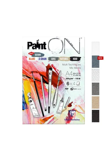 Clairefontaine Szkicownik Paint'ON Denim A4 250 gsm, 6 kolor�w