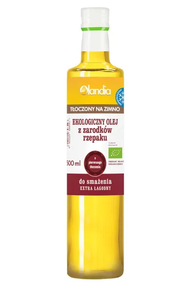 Olandia Olej z zarodk�w rzepaku do sma�enia t�oczony na zimno 500 ml Bio