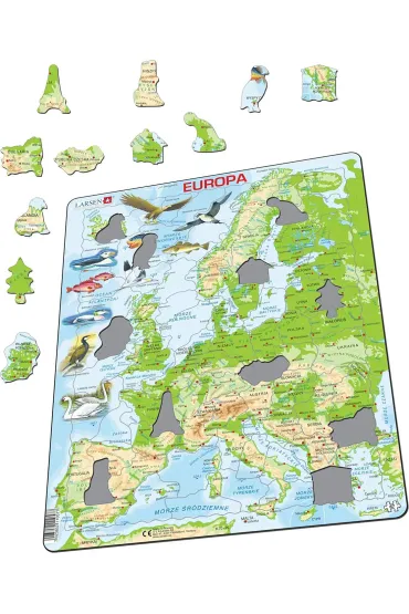 Puzzle 87 el. Mapa topograficzna Europy Tactic