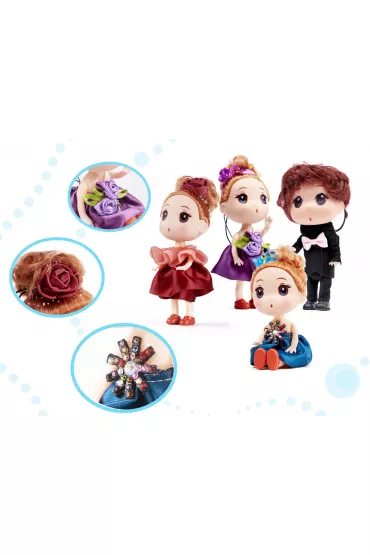 Lalka lalki do domku dla lalek 3 dziewczynki + 1 ch�opczyk zestaw 4szt. 12cm