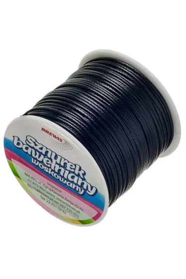 Brewis Sznurek bawe�niany woskowany czarny 1 mm x 25 m
