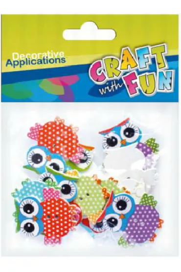 Craft with Fun Ozdoba dekoracyjna guziki Sowa