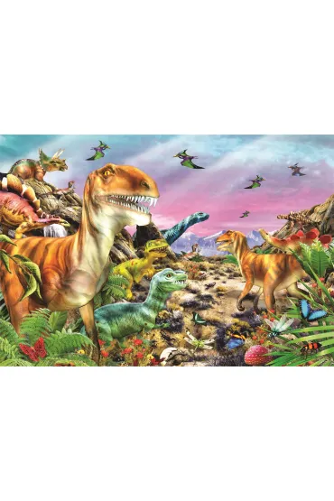 Puzzle 104 el. SuperColor. Land of Dinosaurus Clementoni