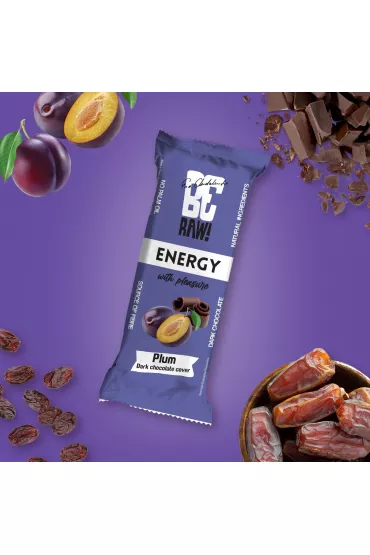 BeRaw Baton Energy Plum Chocolate 40 g