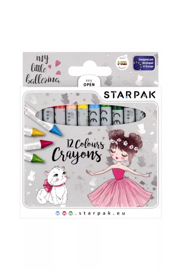 Kredki woskowe 12 kolor�w Balerina STARPAK 490940 12 szt.