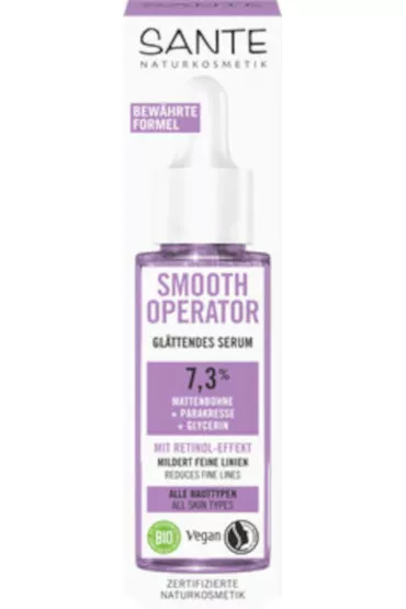 Sante Serum do twarzy wygadzajce z efektem retinolu 7,3% - vigna aconitifolia, parakres i gliceryna eco 30 ml