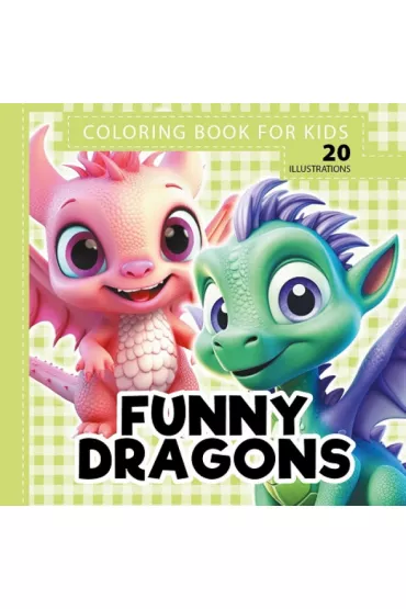 Kolorowanka 160x160 Funny dragons Smoki zielony