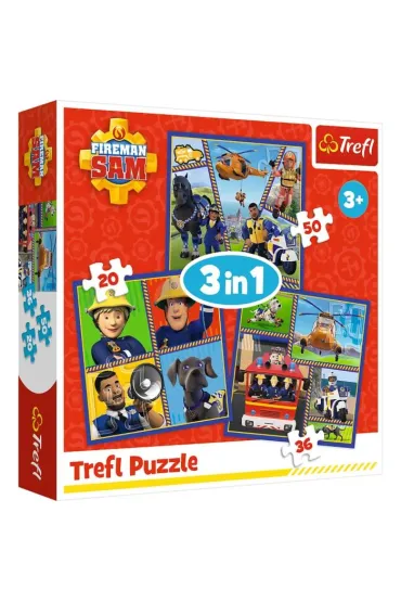 Puzzle 3w1 (20+36+50 el.) Dzie� Stra�aka Sama Trefl