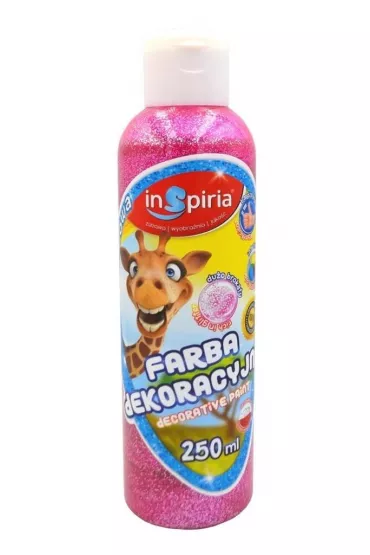 InSpiria Farba dekoracyjna brokatowa r�owa 250 ml