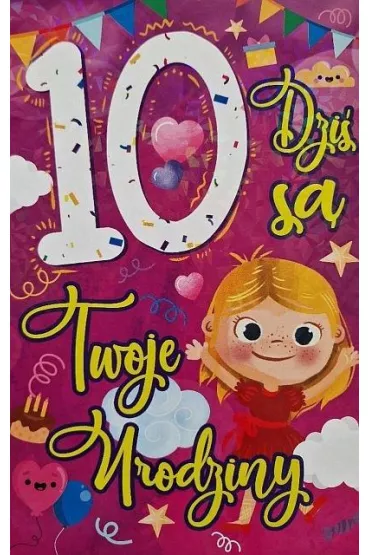Yeku Karnet Urodziny 10 dziewczynka