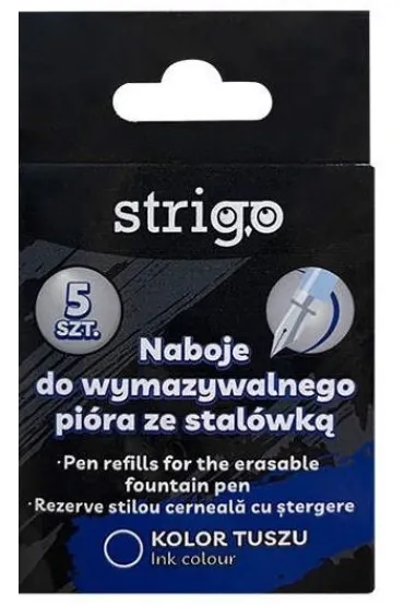Strigo Naboje do wymazywalnego pi�ra niebieskie 5 szt.