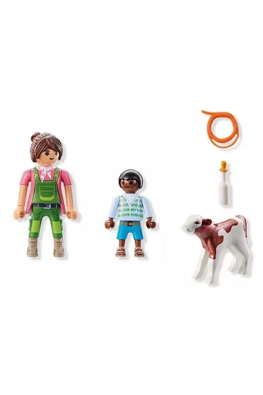 Playmobil DuoPack Gospodyni wiejska z dzieckiem i cielakiem 71803