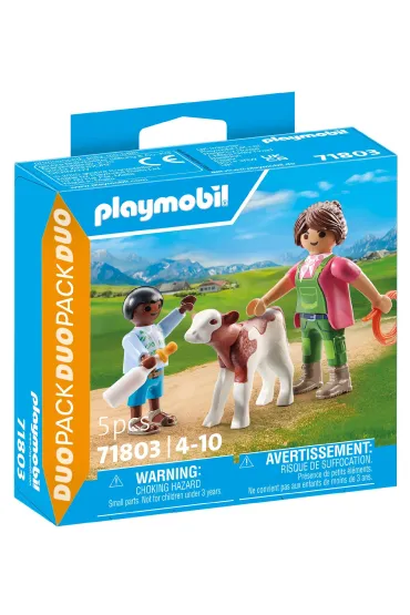 Playmobil DuoPack Gospodyni wiejska z dzieckiem i cielakiem 71803
