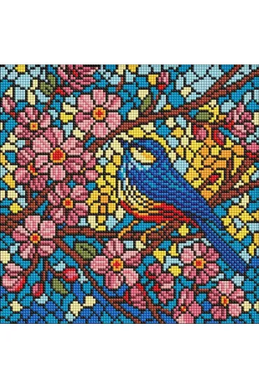 Diamentowa mozaika - Witra�. Sikorka 30x30cm
