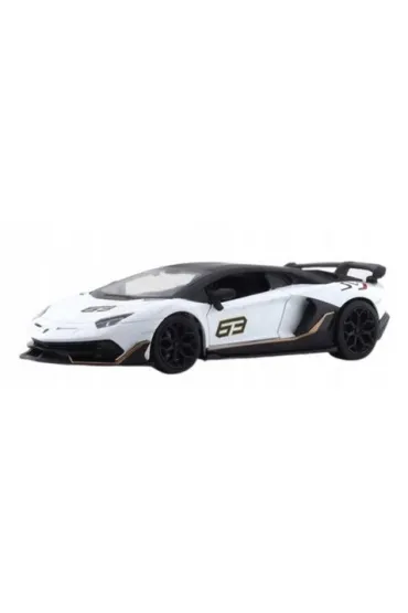 Model 1:24 Lamborghini Aventador bia�y �wiat�o + d�wi�k Pulio
