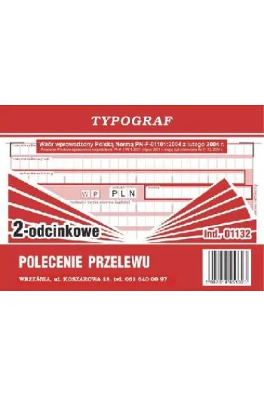 Druk polecenie przelewu 2 odc. A6 80 samokopiuj�cy (01132)