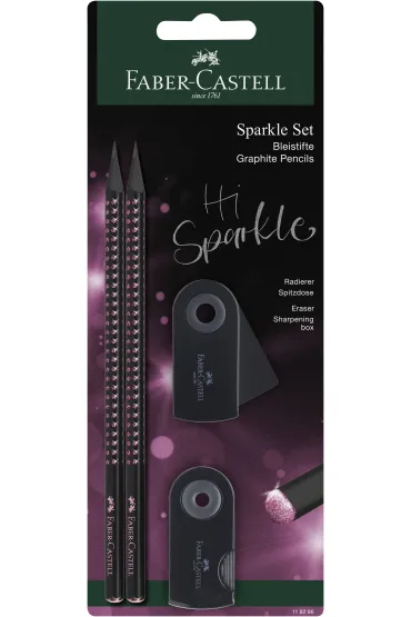 Faber-Castell Zestaw Sparkle Midnight Rose 2 o��wki+temper+gumka