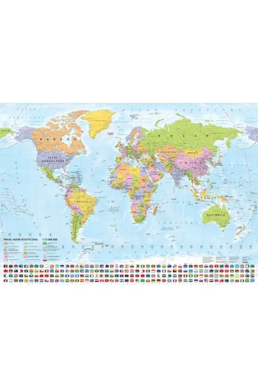�wiat mapa polityczna i krajobrazowa 1:31 000 000