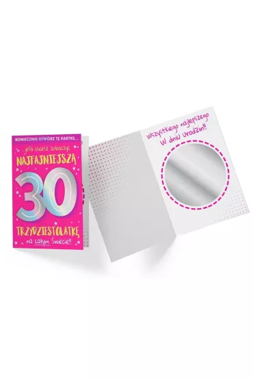 Kukartka Karnet B6 Urodziny 30 lusterko DK-920