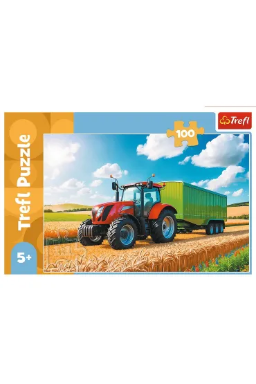 Puzzle 100 el. Traktor z przyczep� Trefl
