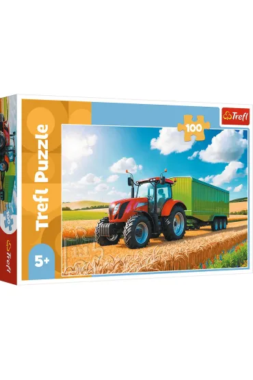 Puzzle 100 el. Traktor z przyczep� Trefl