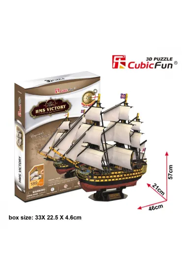 Puzzle 3D 189 el. �aglowiec HMS Victory Cubic Fun
