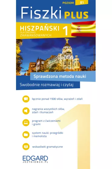 Fiszki plus. Hiszpa�ski dla �rednio zaawansowanych. Poziom B1