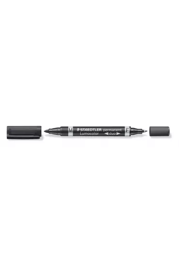 Staedtler Pisak dwustronny Lumocolor Duo, czarny, wodoodporny, F, M okr�g�a ko�c�wka 1 szt.