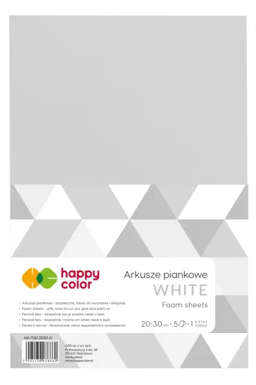 Happy Color Arkusze piankowe bia�e A4 5 szt.
