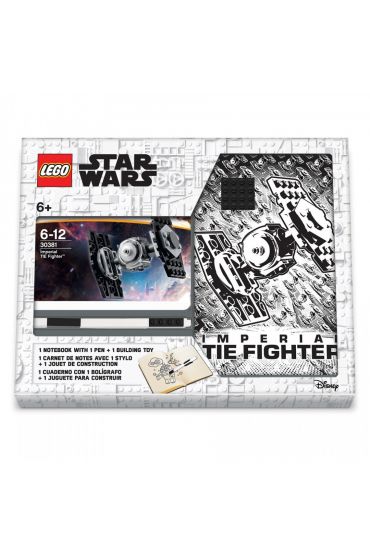 Notatnik LEGO Star Wars TIE Fighter z zestawem klockw, pytk i dugopisem
