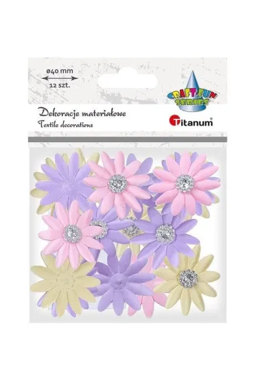 Titanum Dekoracje samoprzylepne materia�owe kwiaty 12 szt.