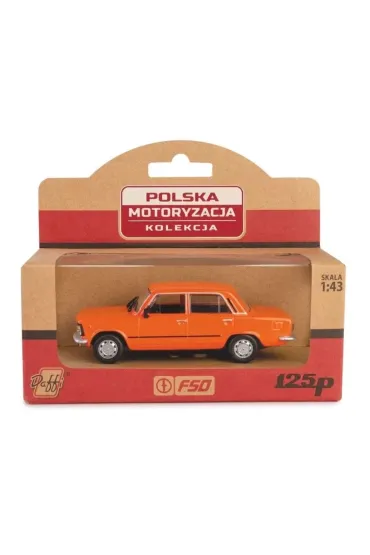 POLSKA KOLEKCJA MOTORYZACJI-Polski Fiat 125p MR POMARA�CZOWY 1 43 Daffi