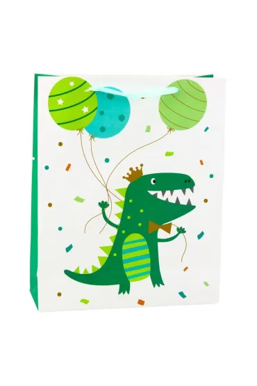 LeanToys Torba prezentowa dinozaur 32x26x10cm