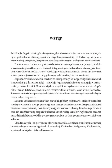 Zaj�cia korekcyjno-kompensacyjne. Karty pracy dla uczni�w ze specjalnymi potrzebami edukacyjnymi. Cz�� 1 - Agnieszka Borowska-Kociemba, Ma�gorzata Krukowska