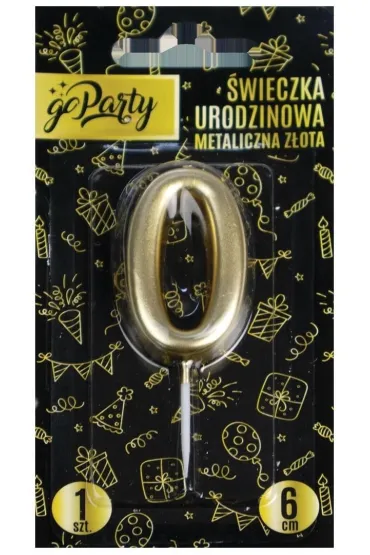GoParty �wieczka urodzinowa 0 Metaliczna z�ota