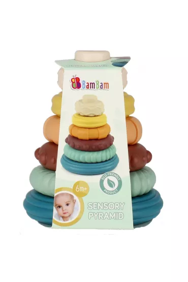 Piramidka edukacyjna pastelowa  BAM BAM 500692