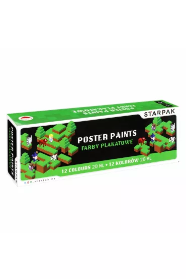 Starpak Farby plakatowe Pixel Game Diagonal 12 x 20 ml