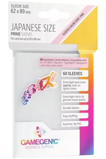 Gamegenic Japanese Size Prime Sleeves White 62x89 mm 60 szt.