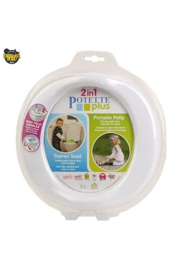 Potette Plus 2w1 Potette: Nocnik dla dziecka i nak�adka na toalet�, bia�o-niebieski