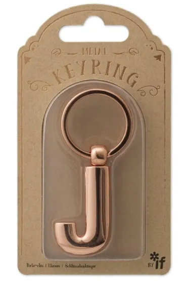 If Metalowy brelok do kluczy litera J Keyring