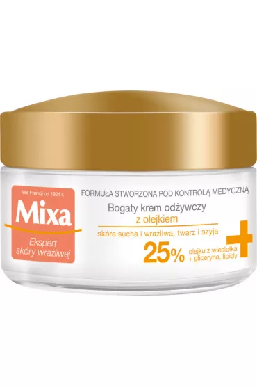 Mixa Bogaty krem od�ywczy z olejkiem do sk�ry wra�liwej i suchej 50 ml