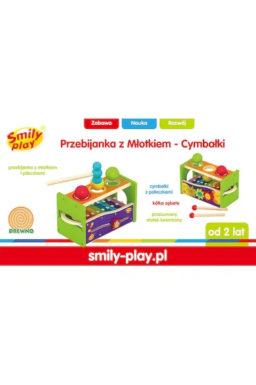 Zabawka edukacyjna Przybijanka Cymba�ki drewniane SMILY PLAY SPW84954