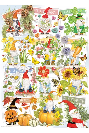 Puzzle 1000 el. Szcz�liwy rok skrzata Cobble Hill - Mary  Lake-Thompson
