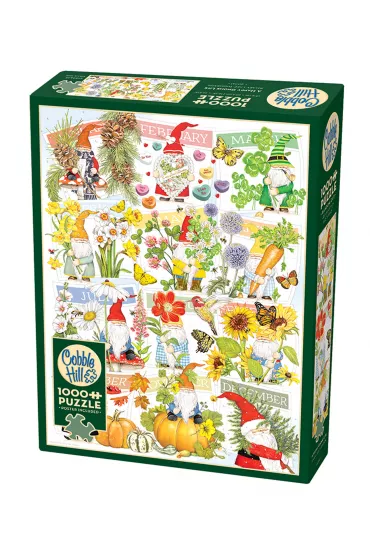Puzzle 1000 el. Szcz�liwy rok skrzata Cobble Hill - Mary  Lake-Thompson