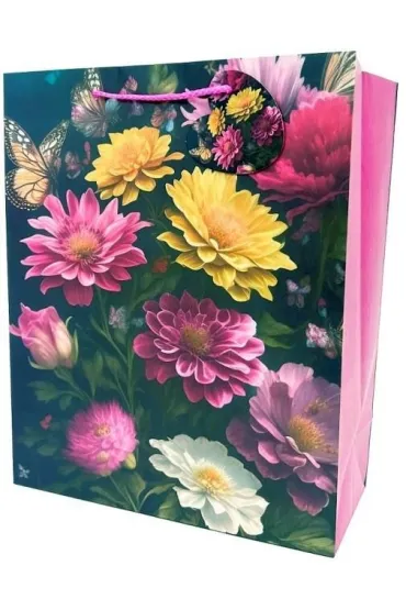 Fresh Torebka ozdobna matowa Kwiaty 26x32x12cm