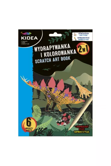 Wydrapywanka i kolorowanka 2w1 Dinozaury