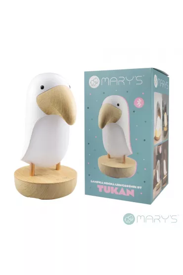 Marys Lampka nocna LED i bluetooth speaker Tukan bia�y