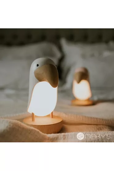 Marys Lampka nocna LED i bluetooth speaker Tukan bia�y